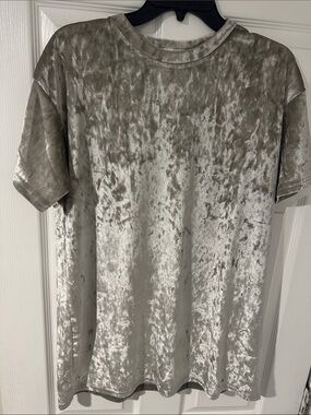 Double Zero Crushed Velvet Short Sleeve T-Shirt Dress